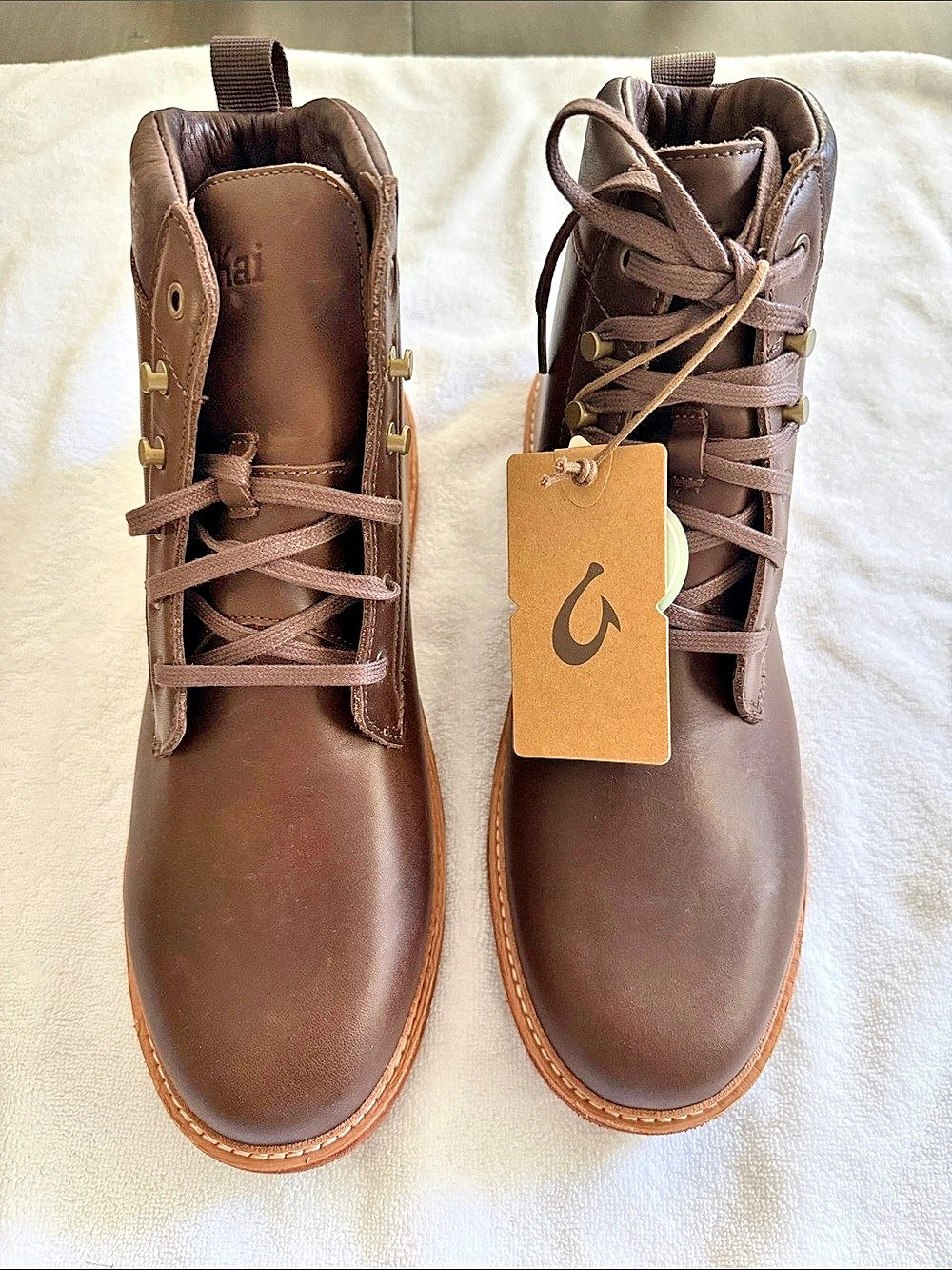 OluKai Kilakila Leather Boots Brown US 12 NWT